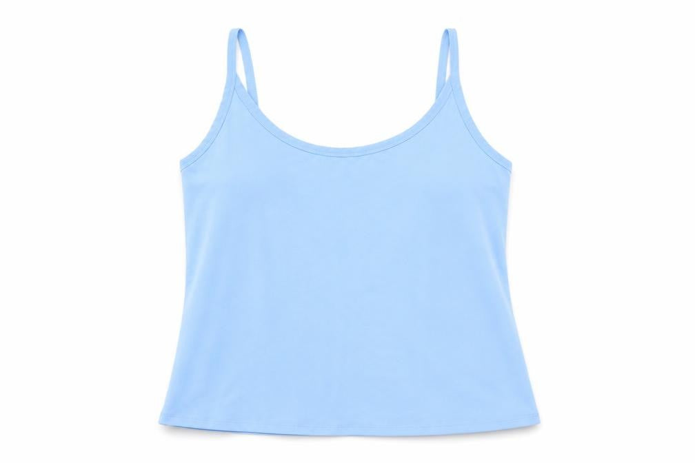 Michele Hope Womens Blue Polyester Basic Tank Size 26 Round Neck