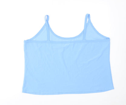 Michele Hope Womens Blue Polyester Basic Tank Size 26 Round Neck