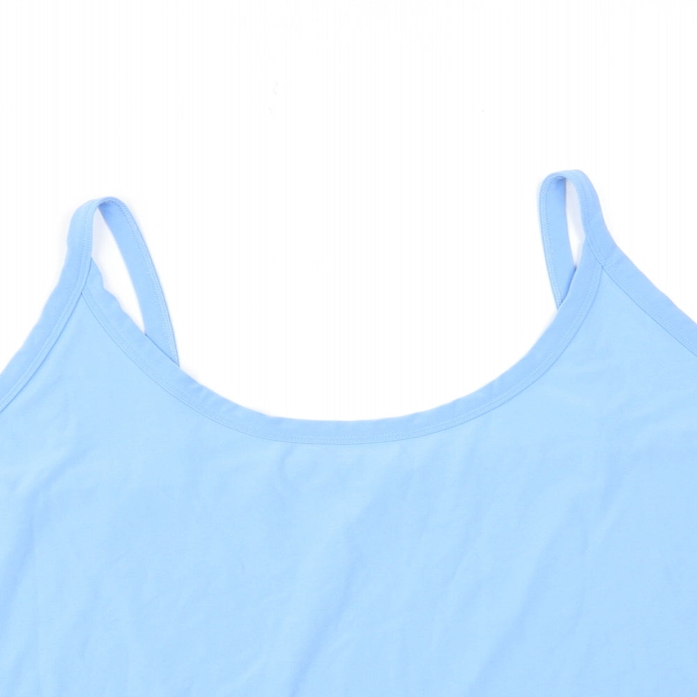 Michele Hope Womens Blue Polyester Basic Tank Size 26 Round Neck