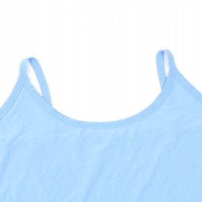 Michele Hope Womens Blue Polyester Basic Tank Size 26 Round Neck