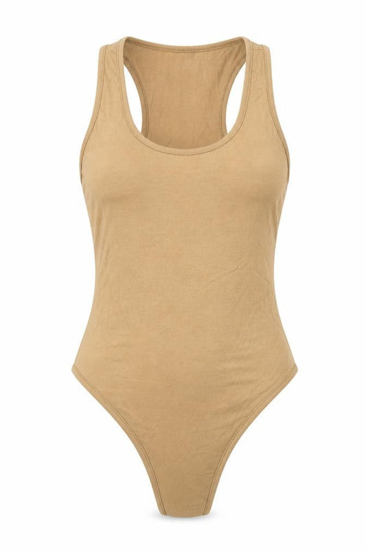 PRETTYLITTLETHING Womens Brown Viscose Bodysuit One-Piece Size 6 Snap