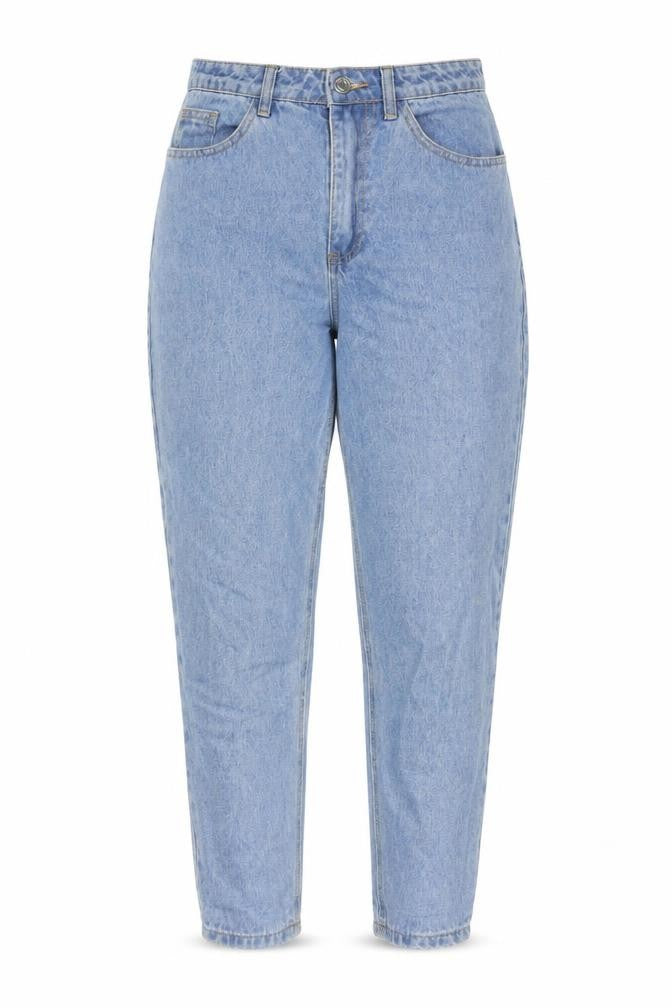 Missguided Womens Blue Cotton Mom Jeans Size 6 Regular Zip