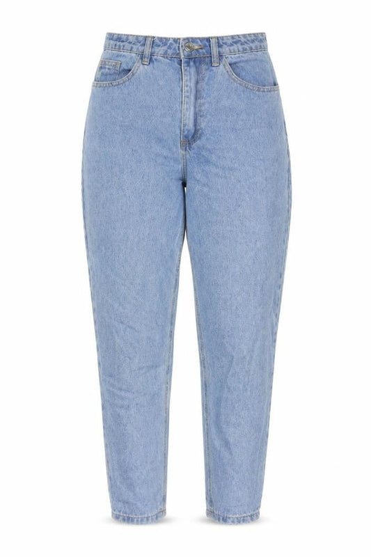 Missguided Womens Blue Cotton Mom Jeans Size 6 Regular Zip
