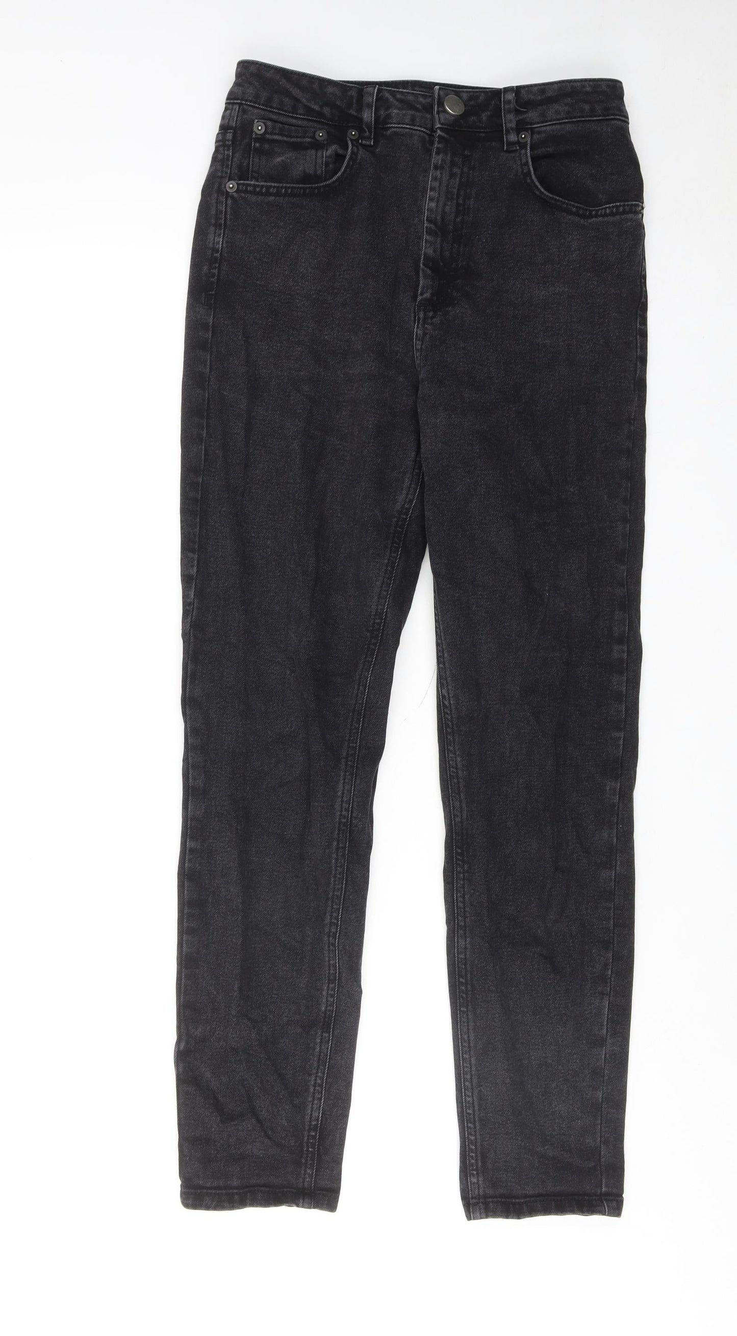 ASOS Womens Black Cotton Straight Jeans Size 28 in L32 in Regular Zip
