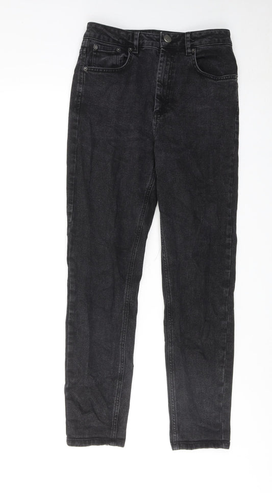 ASOS Womens Black Cotton Straight Jeans Size 28 in L32 in Regular Zip