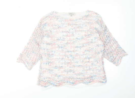 BASSINI Womens Multicoloured Round Neck Polyester Pullover Jumper Size M