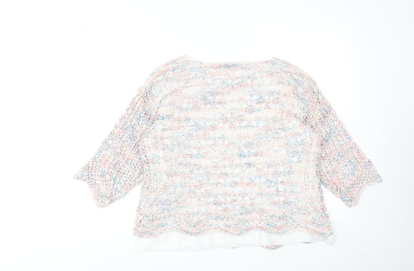 BASSINI Womens Multicoloured Round Neck Polyester Pullover Jumper Size M
