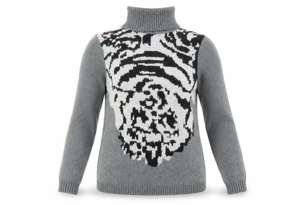 Gharani Strok Womens Grey Roll Neck Cotton Pullover Jumper Size 12