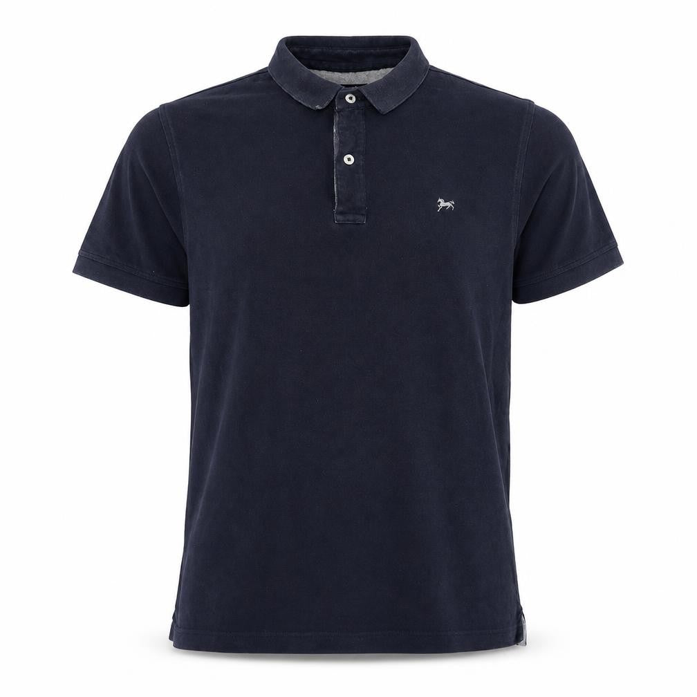 Hampton Mens Blue Cotton Polo Size M Collared Button