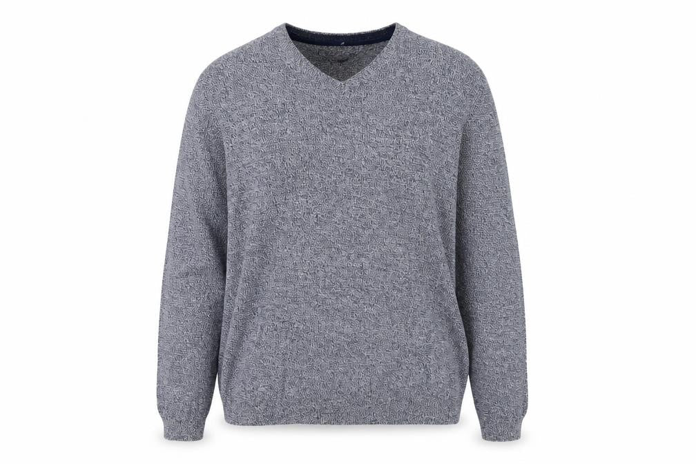 Sandstone & Co. Womens Blue V-Neck Cotton Pullover Jumper Size XL