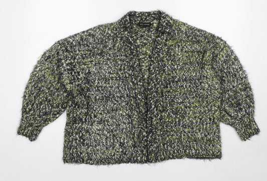 QED London Womens Black V-Neck Polyester Cardigan Jumper Size S - Size S-M