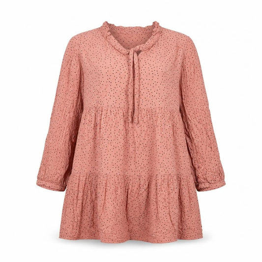 New Look Womens Orange Polka Dot Viscose Trapeze & Swing Size 8 V-Neck Button
