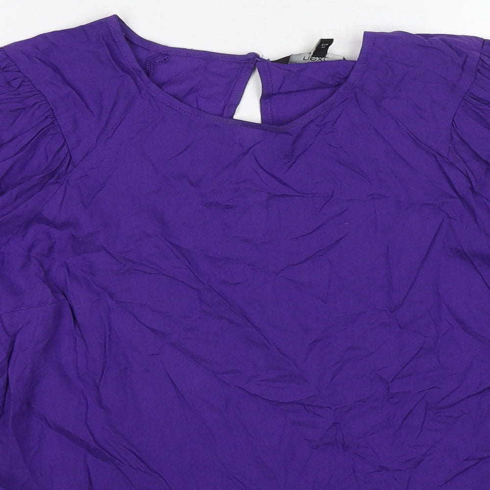 NEXT Womens Purple Viscose Basic Blouse Size 10 Boat Neck