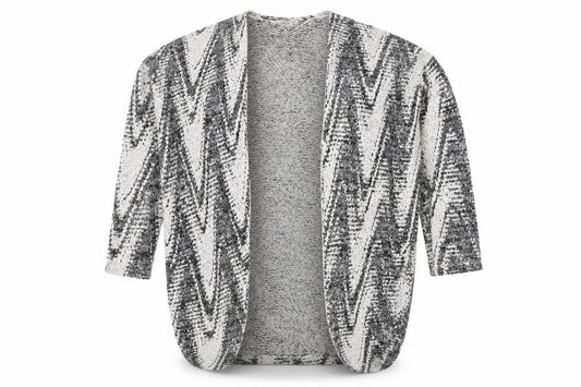 Oasis Womens Black V-Neck Geometric Polyamide Cardigan Jumper Size XS