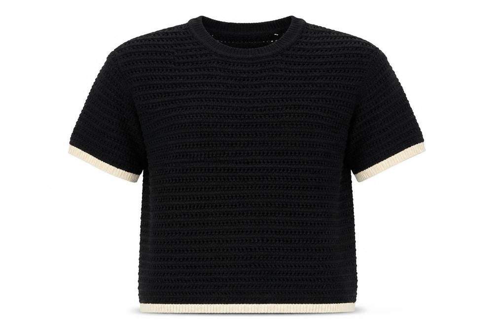 Marks and Spencer Womens Black Cotton Basic T-Shirt Size M Round Neck