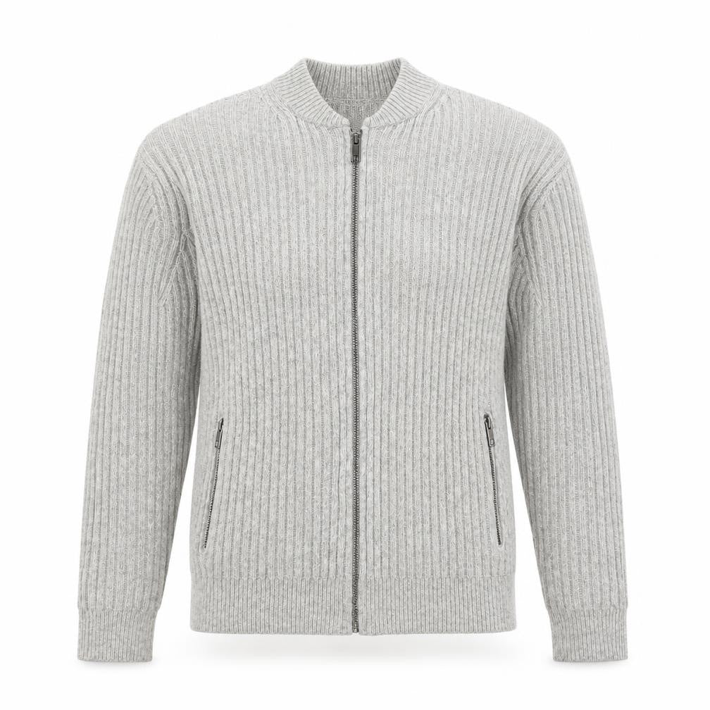 Marks & Spencer Mens Grey Round Neck Polyester Full Zip Jumper Size S Long Sleeve