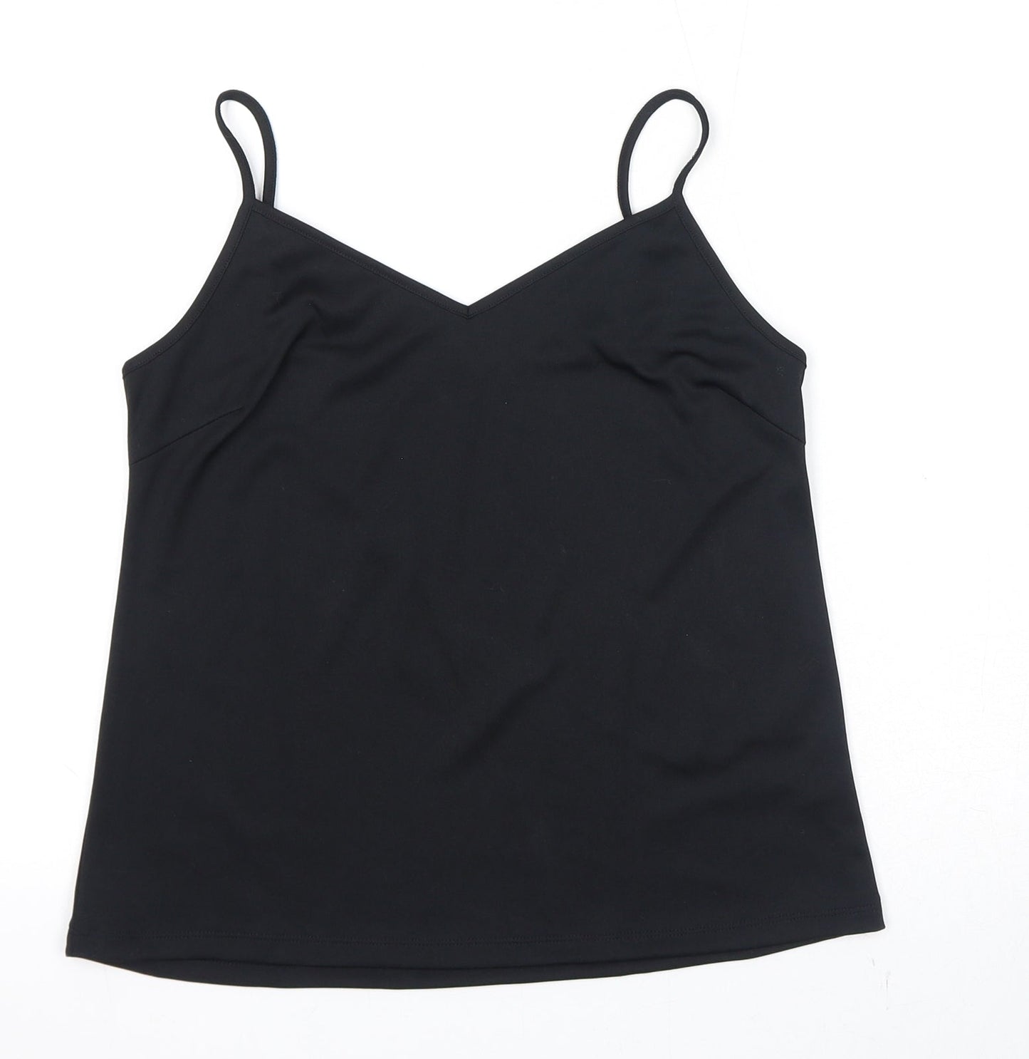 Marks and Spencer Womens Black Polyester Camisole Tank Size 8 V-Neck