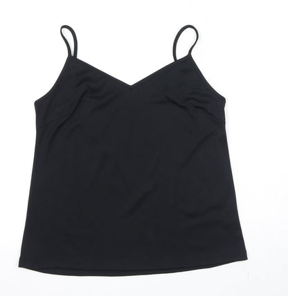 Marks & Spencer Womens Black Polyester Camisole Tank Size 8 V-Neck