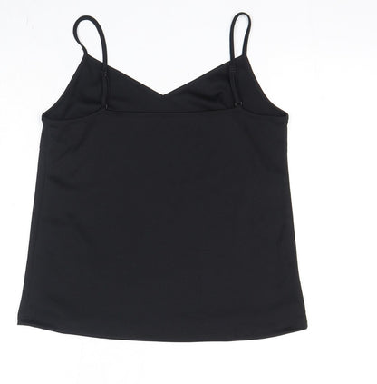 Marks & Spencer Womens Black Polyester Camisole Tank Size 8 V-Neck