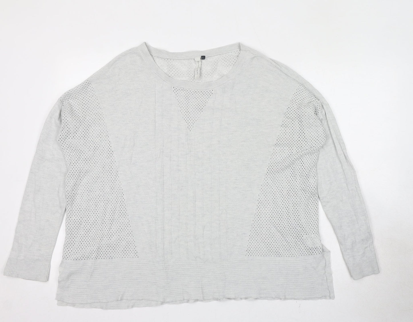 Maison De Nimes Womens Grey Round Neck Viscose Pullover Jumper Size L