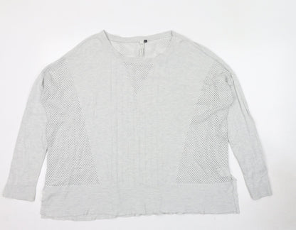 Maison De Nimes Womens Grey Round Neck Viscose Pullover Jumper Size L