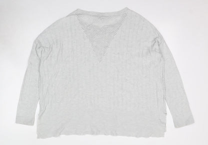 Maison De Nimes Womens Grey Round Neck Viscose Pullover Jumper Size L
