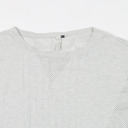 Maison De Nimes Womens Grey Round Neck Viscose Pullover Jumper Size L