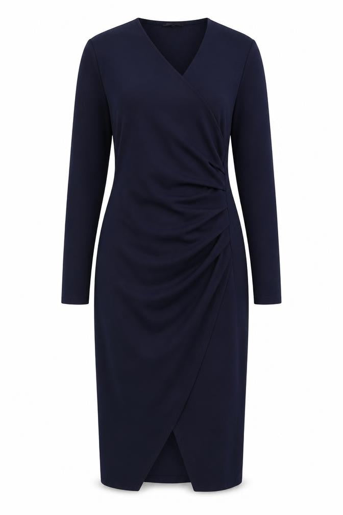 PRETTYLITTLETHING Womens Blue Polyester A-Line Size 14 V-Neck Pullover