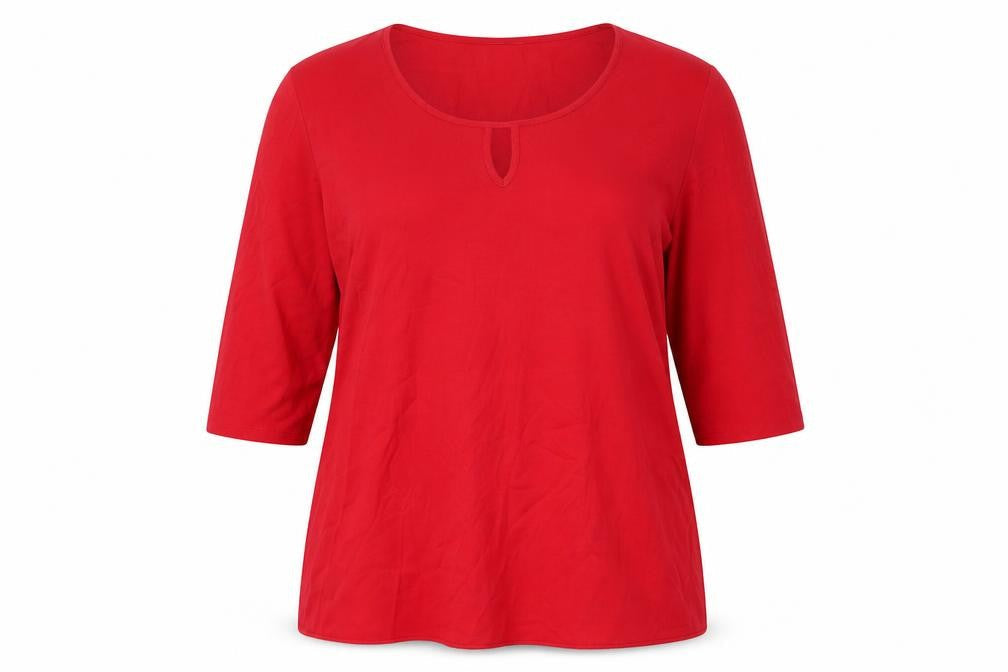 Gerry Weber Womens Red Polyester Basic T-Shirt Size 20 Scoop Neck