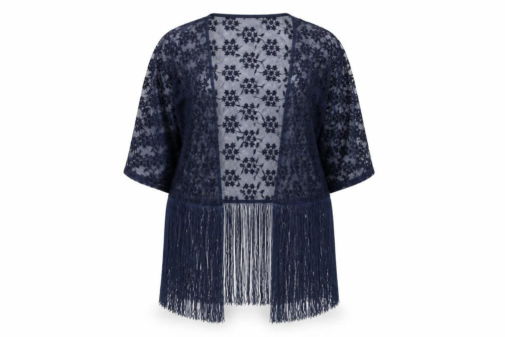 H&M Womens Blue Polyamide Kimono Blouse Size S V-Neck