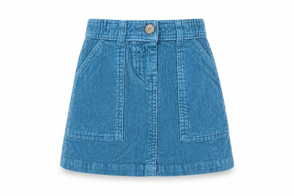 John Lewis Girls Blue 100% Cotton A-Line Skirt Size 5 Years Regular Zip