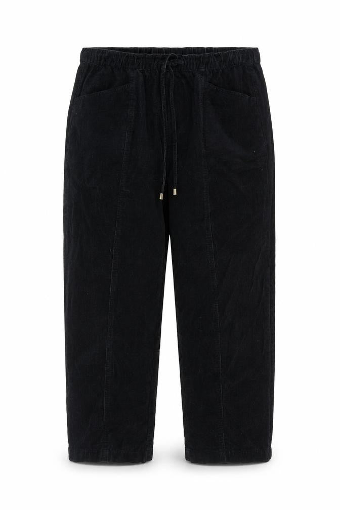 EWM Womens Black Cotton Jogger Trousers Size 12 Regular Tie