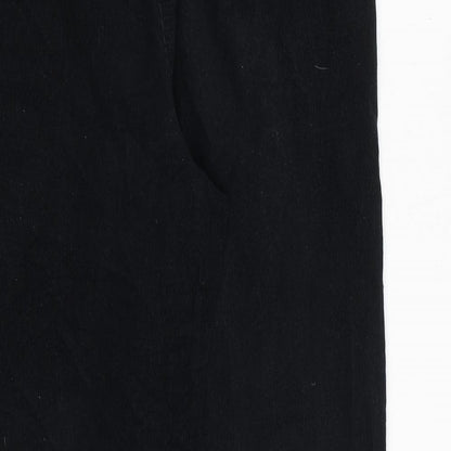 EWM Womens Black Cotton Jogger Trousers Size 12 Regular Tie
