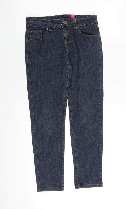 YESYES Womens Blue Cotton Tapered Jeans Size 10 Regular Zip