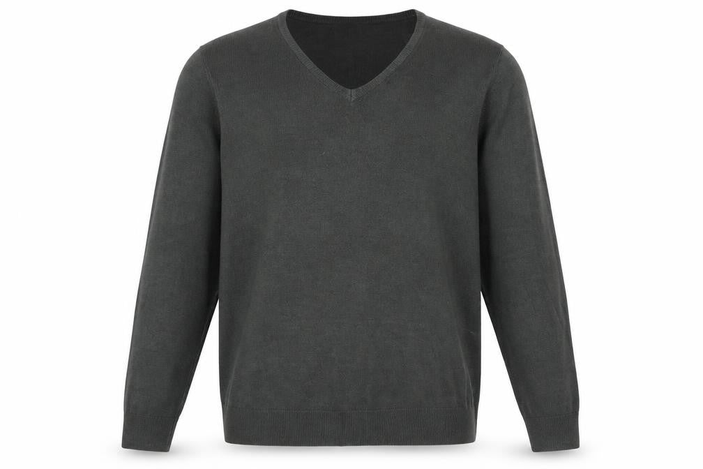 Marks & Spencer Mens Grey V-Neck Acrylic Pullover Jumper Size L Long Sleeve