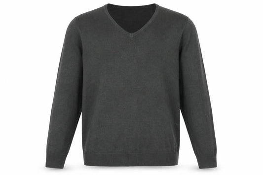 Marks & Spencer Mens Grey V-Neck Acrylic Pullover Jumper Size L Long Sleeve