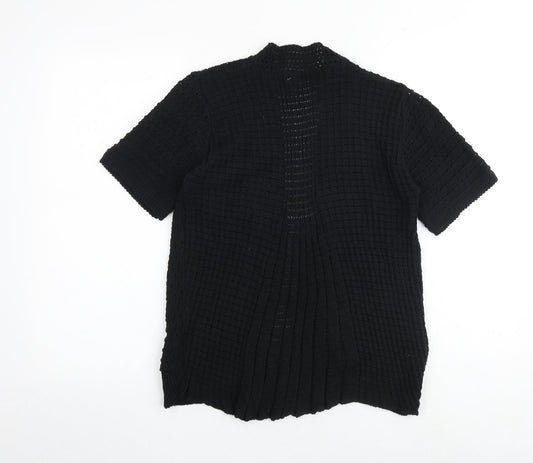 Pure & Natural Womens Black V-Neck Acrylic Pullover Jumper Size M - Size M-L