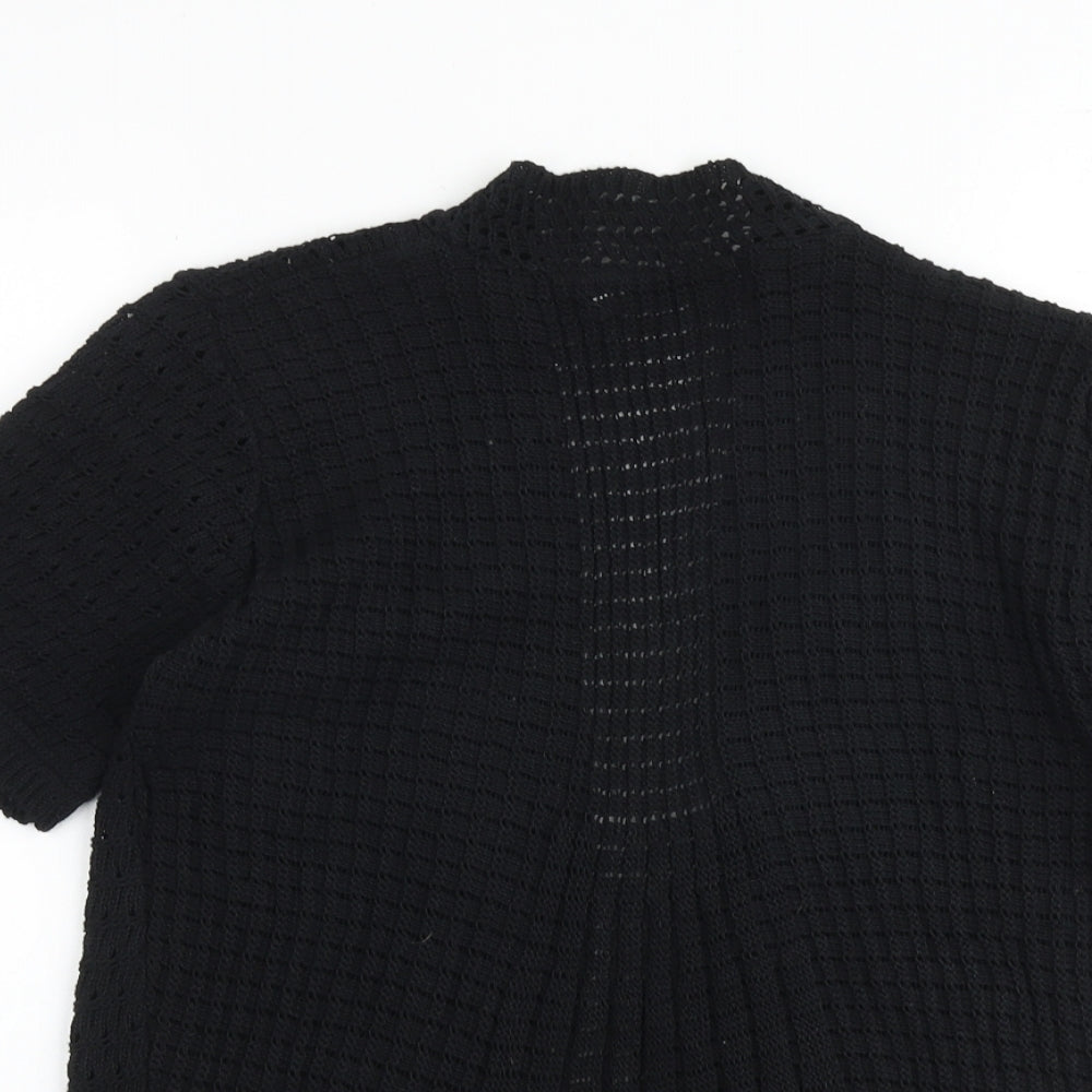 Pure & Natural Womens Black V-Neck Acrylic Pullover Jumper Size M - Size M-L