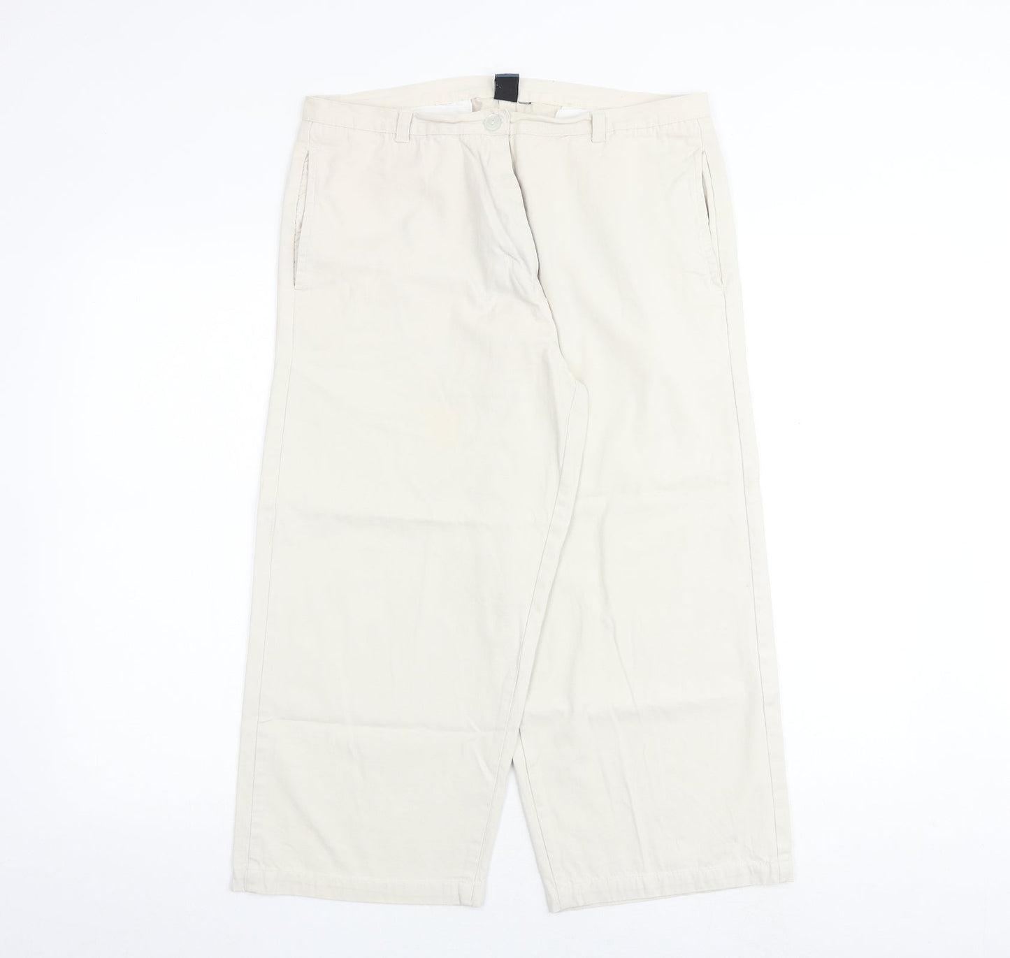 Originals Womens Beige Cotton Trousers Size 14 Regular Zip