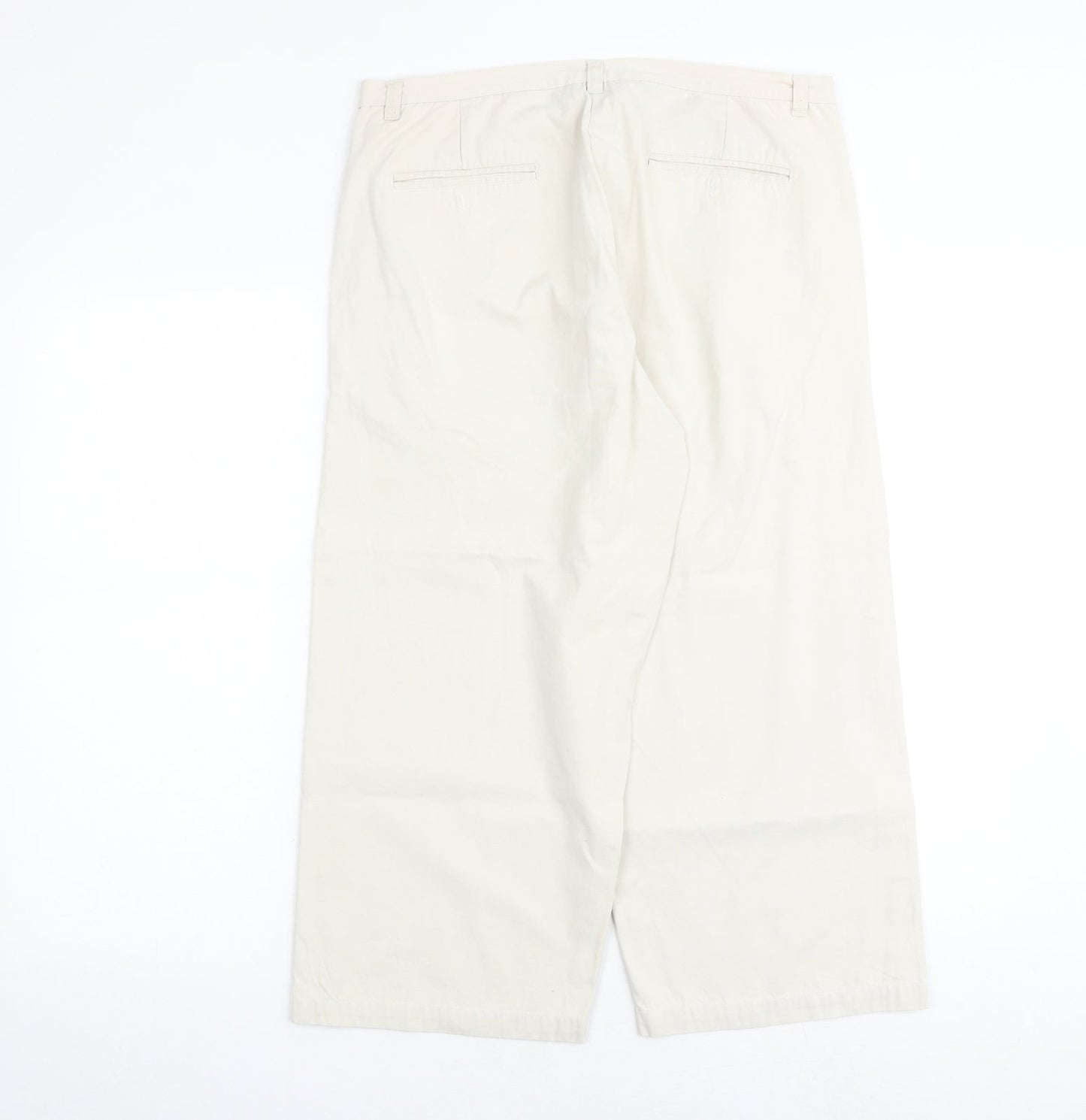 Originals Womens Beige Cotton Trousers Size 14 Regular Zip