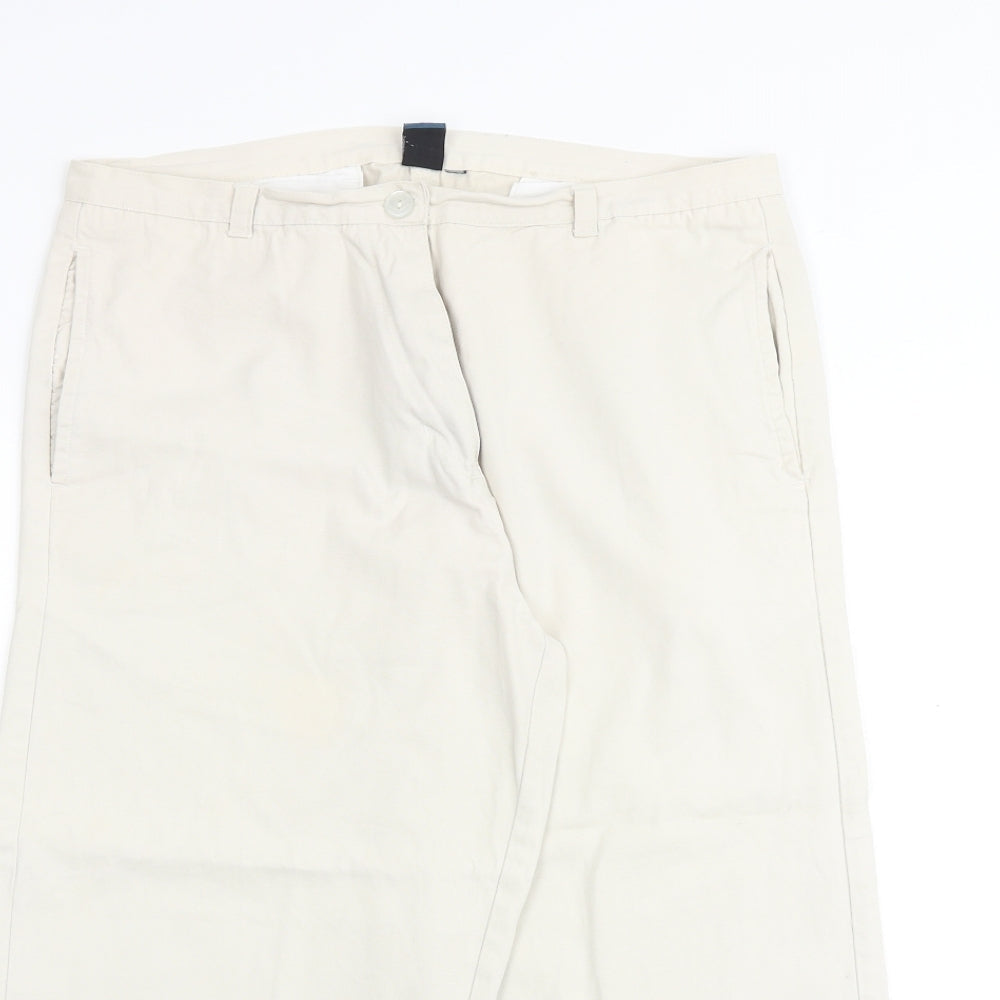 Originals Womens Beige Cotton Trousers Size 14 Regular Zip