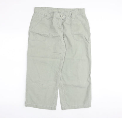 Additional front view of Vintage Canvas women’s green cotton chino trousers, size UK 12, regular zip