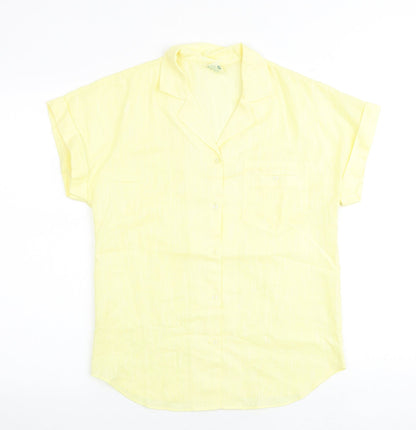 Additional front view of Canada women’s yellow polyester basic polo, size UK 10, collared
