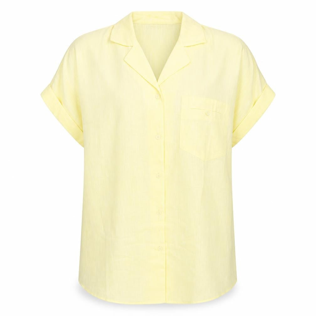 Canada Womens Yellow Polyester Basic Polo Size 10 Collared