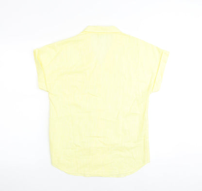 Back view of Canada women’s yellow polyester basic polo, size UK 10, collared