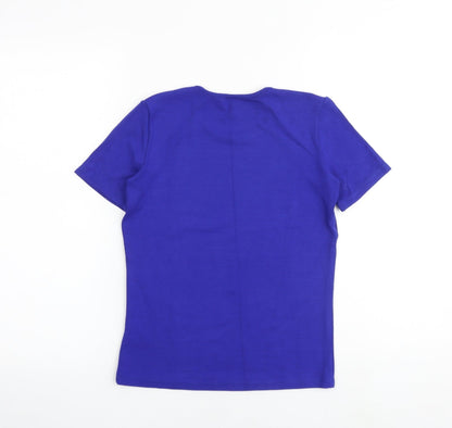 Marks & Spencer Womens Black Viscose Basic T-Shirt Size 8 Round Neck