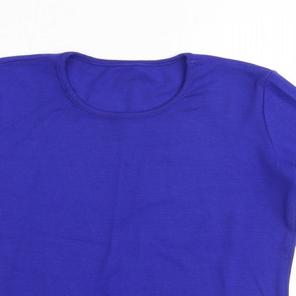 Marks & Spencer Womens Black Viscose Basic T-Shirt Size 8 Round Neck