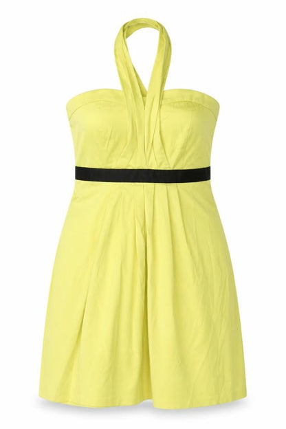 Select Womens Yellow Colourblock Polyester Mini Size 12 Sweetheart Zip