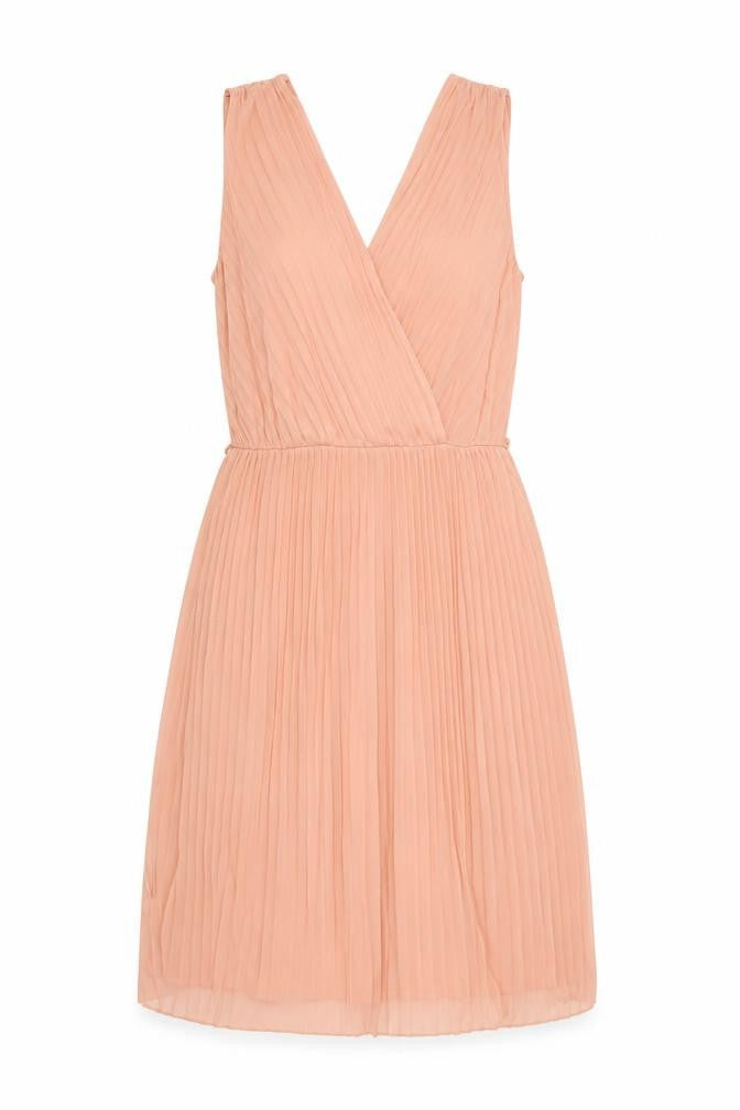 Miss Selfridge Womens Pink Polyester Fit & Flare Size 12 V-Neck Zip