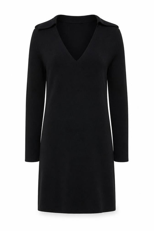 New Look Womens Black Polyester A-Line Size 4 Collared Pullover